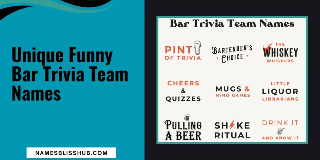 Unique Funny Bar Trivia Team Names