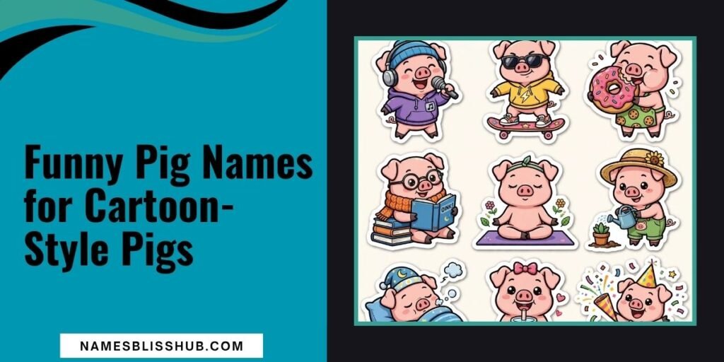 Funny Pig Names for Cartoon-Style Pigs